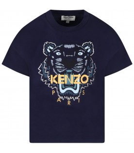 Blue t-shirt for boy with tiger