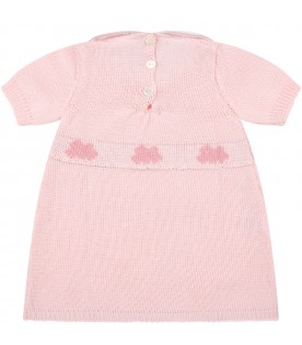 Pink dress for baby girl with clouds