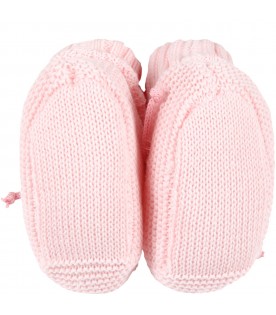 Pink baby-bootee for baby girl