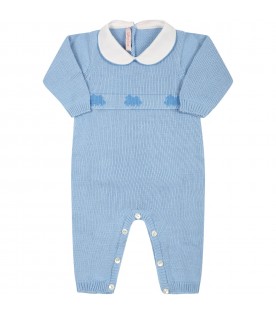 Azure babygrow for baby boy with clouds