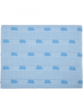 Azure blanket for baby kids with clouds