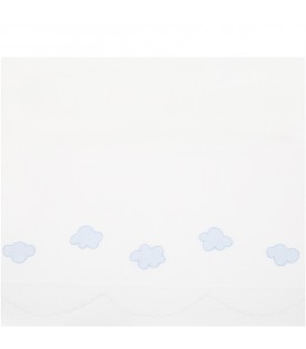 Set lenzuola bianche per neonati con nuvole