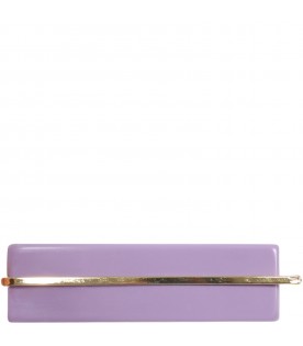 Purple hair-clip for girl with iconic yellow FF