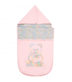 Sacco nanna rosa per neonata con teddy bears