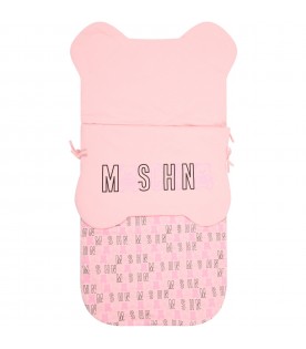 Sacco nanna rosa per neonata con loghi