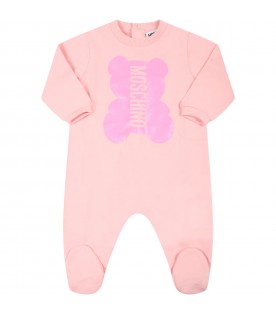 Pink set for baby boy with logo