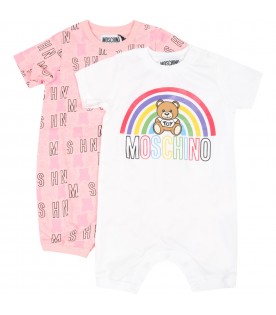 Multicolor set for baby girl with logos