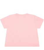 Moschino Kids Pink t-shirt for baby girl with teddy bear