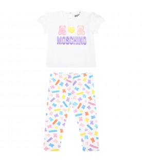Multicolor set for baby girl with purple logo