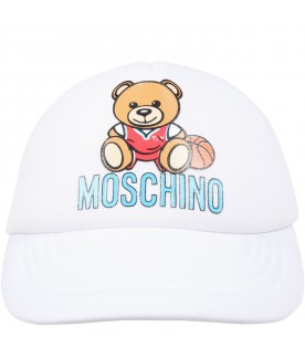 White hat for boy with Teddy Bear