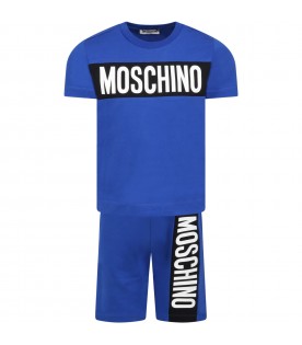 Blue set for boy with white logo
