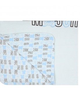 Light-blue blanket for baby boy with logo