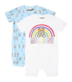 Multicolor set for baby boy with logos