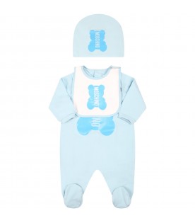 Light-blue set for baby boy with logo