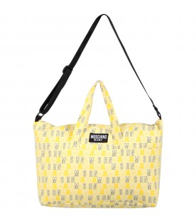Yellow changing bag for baby kids with logos