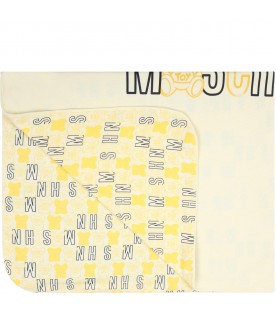 Yellow blanket for baby girl with logo
