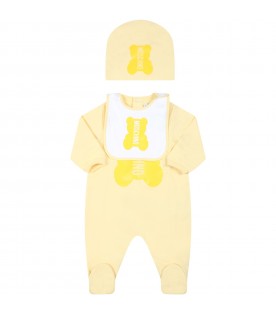 Yellow set for baby boy with logo