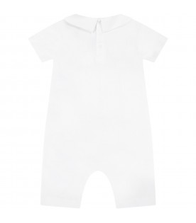 White romper for baby kids with logo