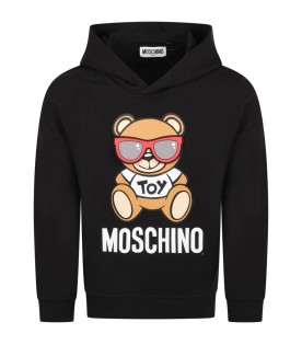 Black sweatshirt for kids with Teddy Bear