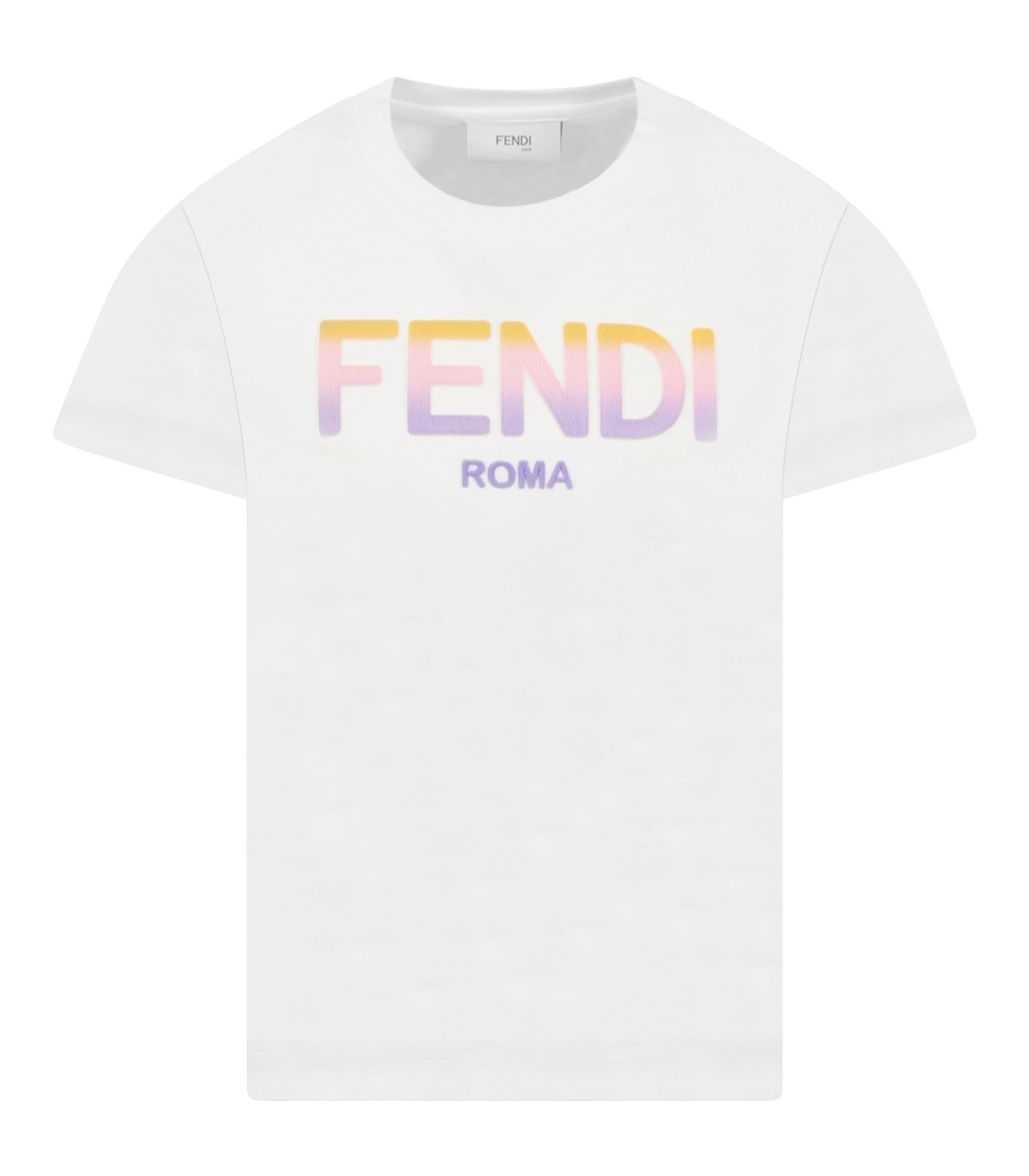 Fendi Kids White t-shirt for girl with logo