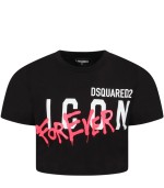 Dsquared2 Black t-shirt for girl with writing