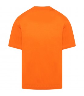 Orange t-shirt for kids with logo