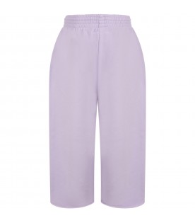 Lilac sweatpant for girl with logo