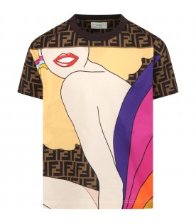 Multicolor t-shirt for girl with print