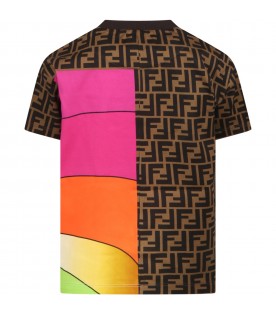 T-shirt multicolor per bambina con stampa
