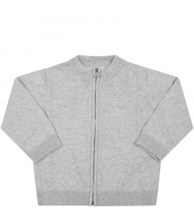 Gray cardigan for baby boy with iconic eagle