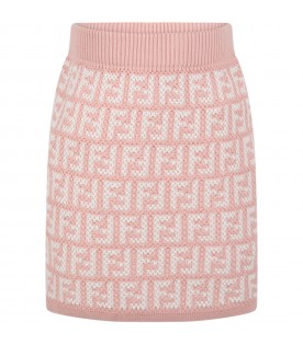 Pink skirt for girl with double FF