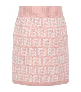 Pink skirt for girl with double FF