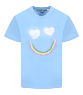 Light-blue T-shirt for kids with smile