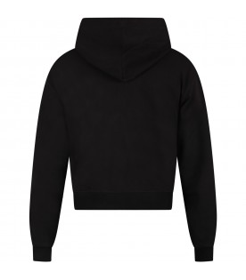Black sweatshirt for girl with tie dye logo