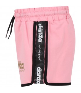 Pink short for girl with logos