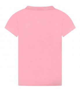 Pink T-shirt for girl with pink logo