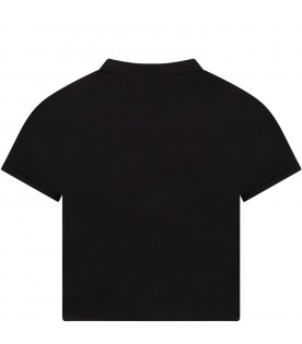 Black t-shirt for girl with logos