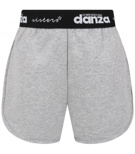 Grey short for girl with logos