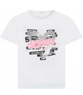 White t-shirt for girl with heart