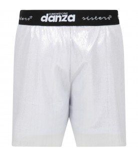 Silver short for girl with logos