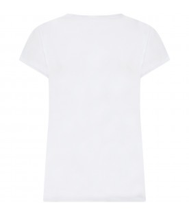 White t-shirt for girl with logos