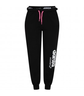 Black sweatpant for girl with logo