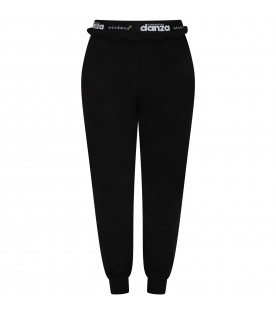 Black sweatpant for girl with logo