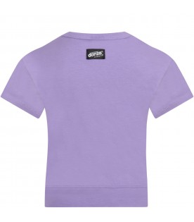 Purple t-shirt for girl with logo