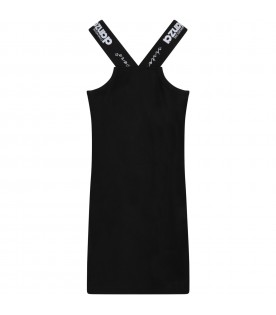 Black dress for girl with logos
