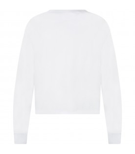 White sweatshirt for girl with logo