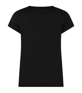 Black t-shirt for girl with logo