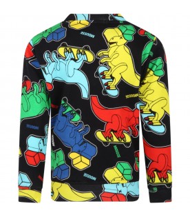 Black sweatshirt for boy with dinosaurs