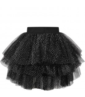 Black skirt for girl with polka-dots