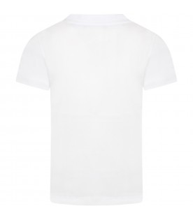 White t-shirt for kids with gold logos